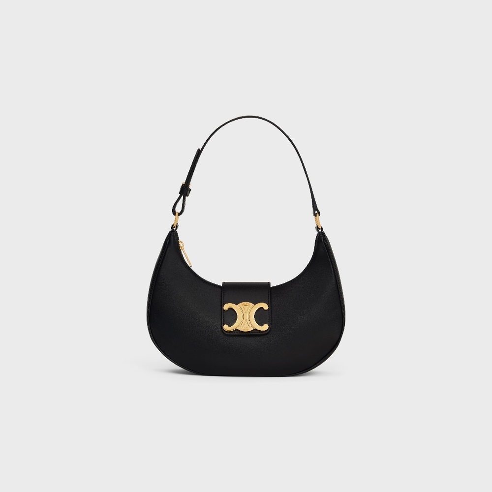 Celine Black Shoulder Bag with Gold Hardware